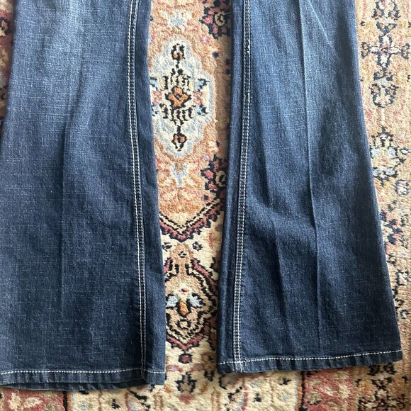 Rewash Women's Denim Dark Wash Embroidery Pockets Bootcut Leg Size 1 - Picture 10 of 16